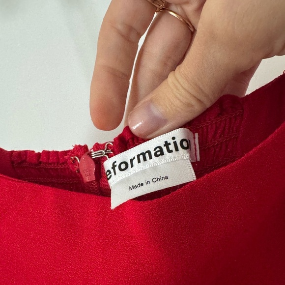 Reformation Red Babe Dress Size 6 - Picture 6 of 8